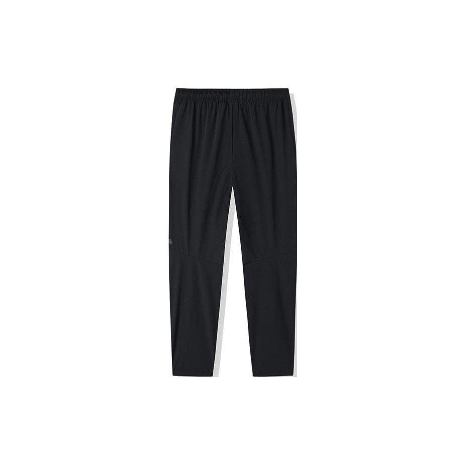 Anta Training Series Solid Color Logo Brand Elastic Waist Straight Leg Sports Pants Men Bottoms Black 152217506-2