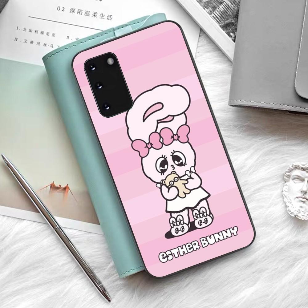 

Esther Cute Bunny Phone Case Silicone PC+TPU For Samsung S10 20 30 22 23 24 Plus Lite Ultra Cover Samsung S23 Ultra 5g