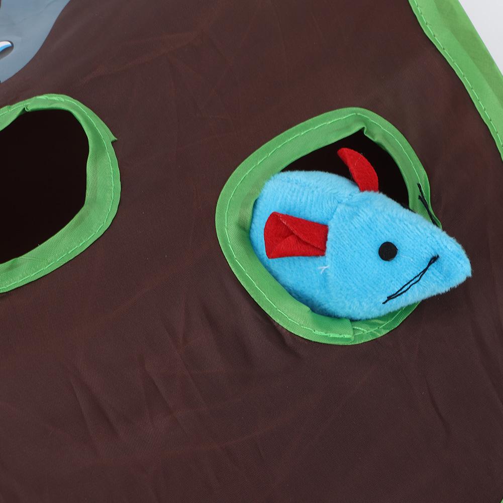 1 Set Foldable Cat Toy Popup Open Mouse Hunt with Bell Ball Funny Interactive Hunting Pet Toys