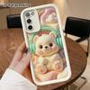 Phone Case: 2D flat, suitable for Samsung Galaxy A34 A35 M05 M06 S20 S22 S21 FE Plus 5G protective cases, comes with a little white bear wearing headp