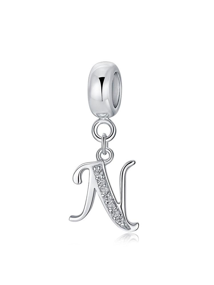 Copper Fashionable 26 Letters Of Charm Bead For Women Fit Bracelets Diy Making Anniversary Gift Fine Ladies Jewelry