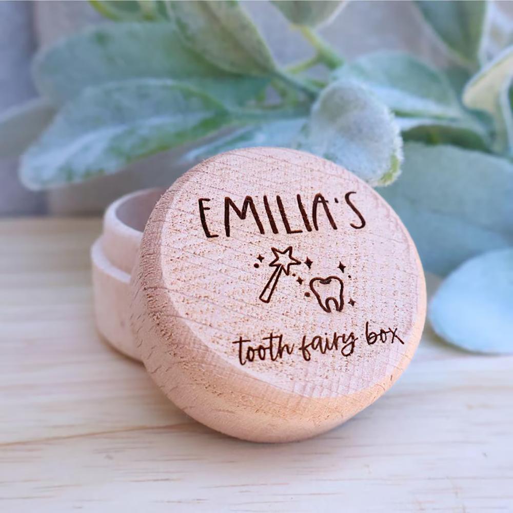 Caixa da Fada do Dente Personalizada Caixa de Dente para Bebê ou Crianças Caixa de Lembrança Porta-Fada do Dente Presente para Recém-Nascido Decoração de Festa de Chá de Bebê