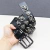 Genuine Leather Double-needle Scorpion Accessories Personalized Hollow Rivet Cowhide Belt Western American Rivet Belt