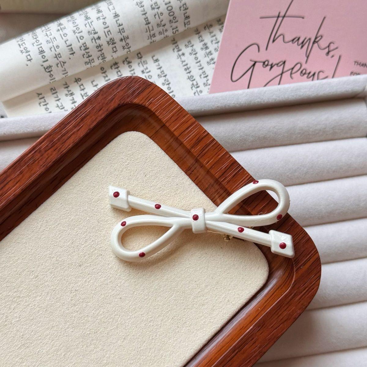 

Заколка для волос Ankola Red Polka Dot Bow Hairpin для женщин - Милая заколка для волос сбоку и зажим для челки на лбу