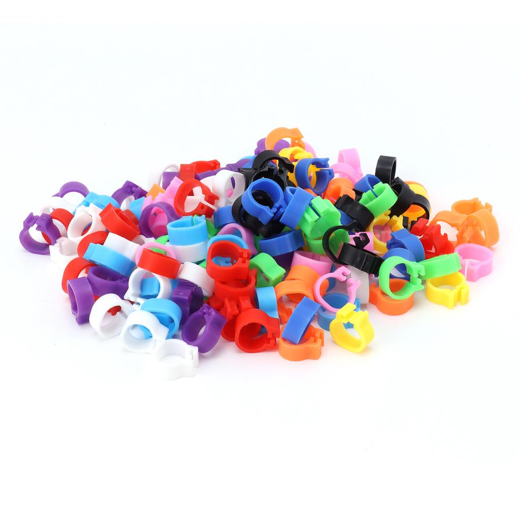 200PCS 8mm Pigeons Foot Ring Colorful Pigeons Leg Band Identification Rings No Words