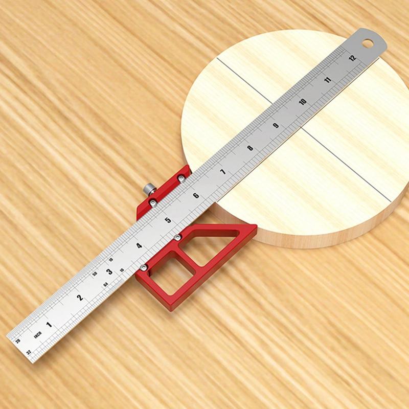Multifunctional Woodworking Centerline Drawing Ruler Right Angle Marker Auxiliary Measuring Tool