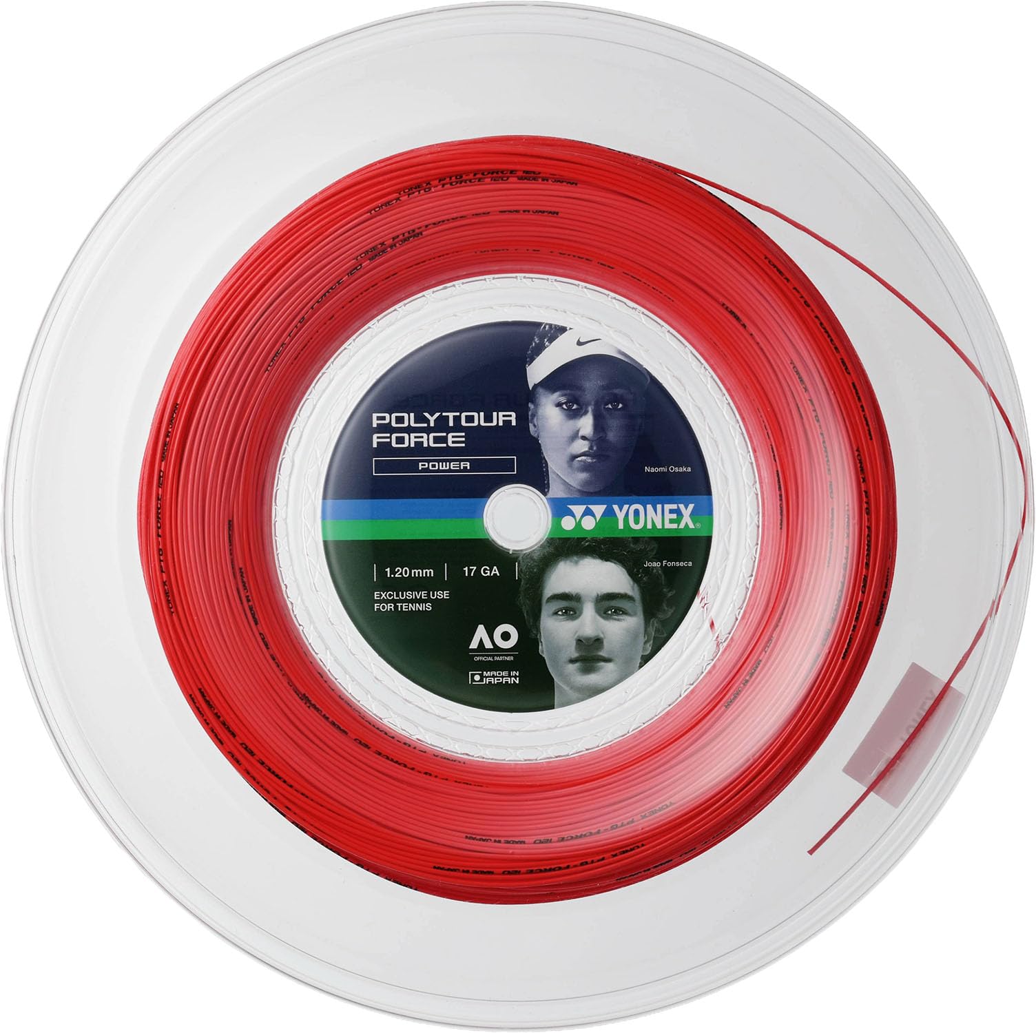 YONEX Poly Tour Force 120 200m Bright Red PTFO20R2 tennis string