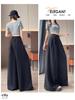 2026 Spring/Autumn Women's High-Waisted Slimming Striped Wide-Leg Floor-Length Pants