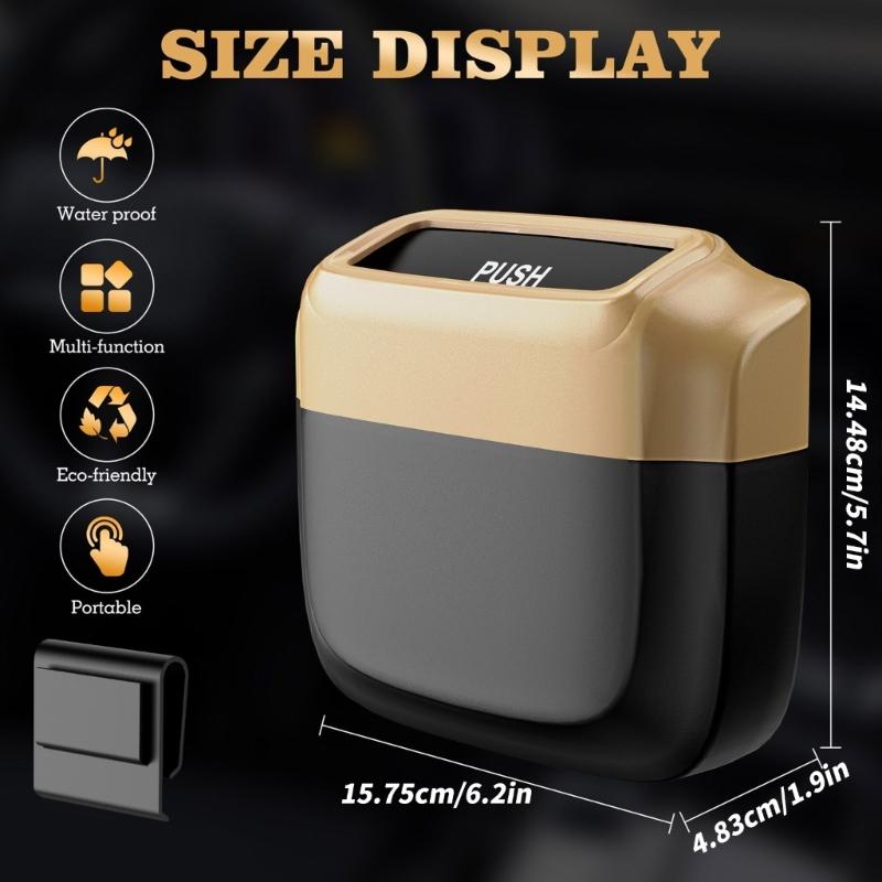 Car Trash Can,Leakproof Small Trash Bin with Lid and Bags,Garbage Dust Case Storage Box Organizers