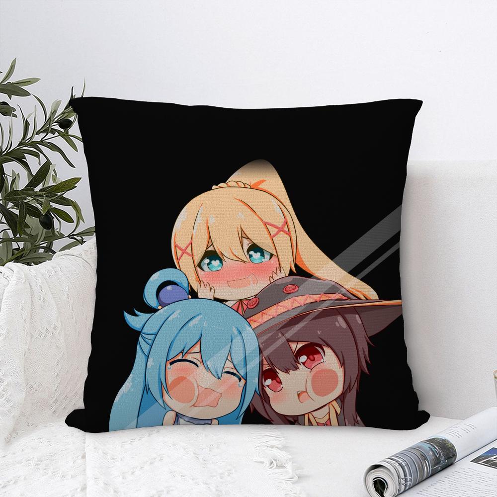 Nouă Husă de Pernă Anime K-Konosuba Decorativă pentru Canapea Acasă Imprimată pe Două Fețe Pernă Pătrată Plush pentru Aruncat Huse Decorative pentru Pernă