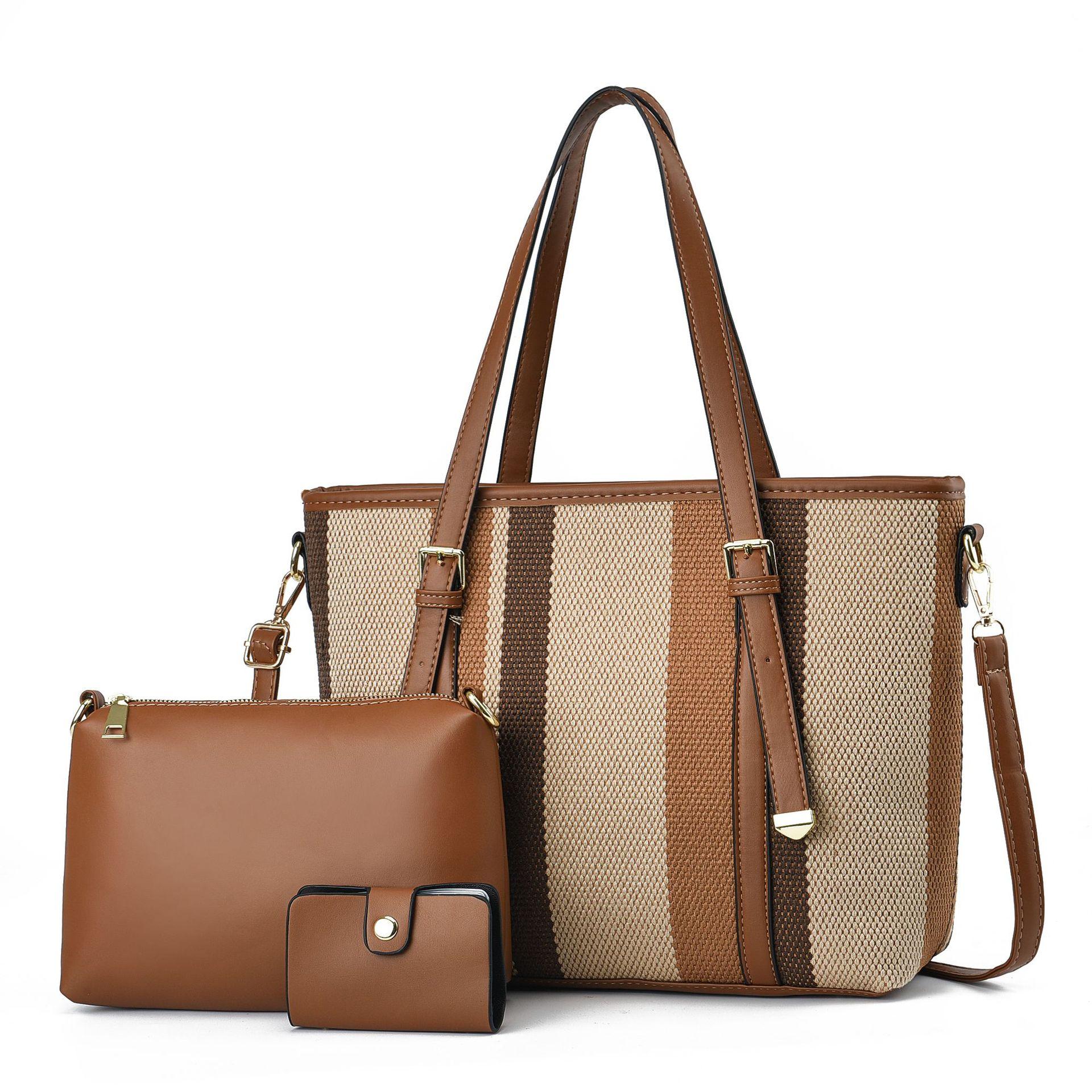 

Трендовый комплект из трех женских сумок Женские сумки Ретро сумки большой емкости Сумка-мессенджер через плечо Сумка с ручкой через плечо