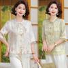 Mom's Trendy Chiffon Short-Sleeve Shirt for Middle-Aged Women - Summer 2026 Collection