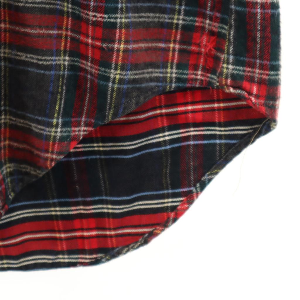 FRUIT OF THE LOOM 70s vintage Check Pattern Long sleeve Flannel shirt M Men's Used