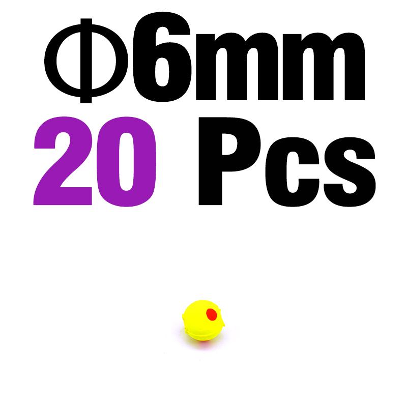 MNFT 20Pcs Fishing Floats Balls, Ultra-Light EPS Foam Buoyancy Ball Yellow Fishing Float Bait  Accessories