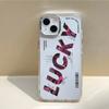 Applicable to iPhone17ProMax pink blue frame simple English mobile phone case Apple 16 soft case 15Pro delivery ins