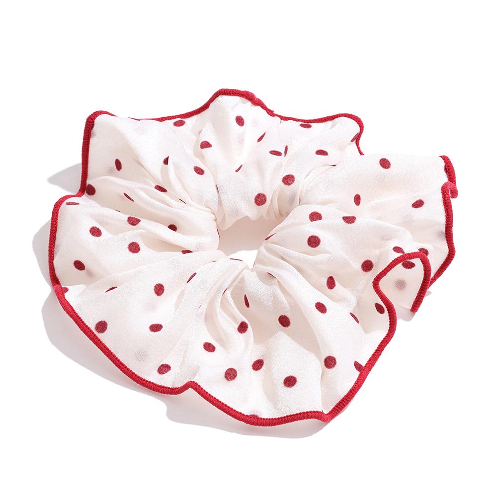 

Yhpup Arrivals Fashion Red Dots Scrunchies Polyester Girls Sweet Elastic Hair Bands Accessories Fairy Headwear
