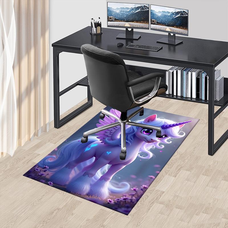 

1pc My Little Pony Unicorn with Wings Chair Mat - Anime Cartoon Design, Non-Slip Carpet for Office Chairs, Suitable for All Seasons and Perfect as a G 60cm by 90cm