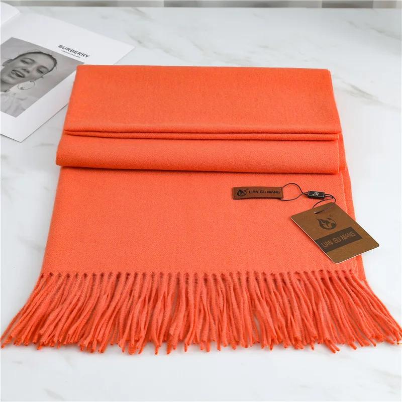 New Imitation Cashmere Thickened Warm Solid Scarf Winter for Men Women Shawl Fashion Neck Bib Long Scarves Headband Muffler