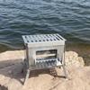 Kempingowy piec na drewno ze stali nierdzewnej Przenośny składany grill Piec na drewno Ultralekki do wędkowania, pieszych wędrówek, na backpacking, piknik