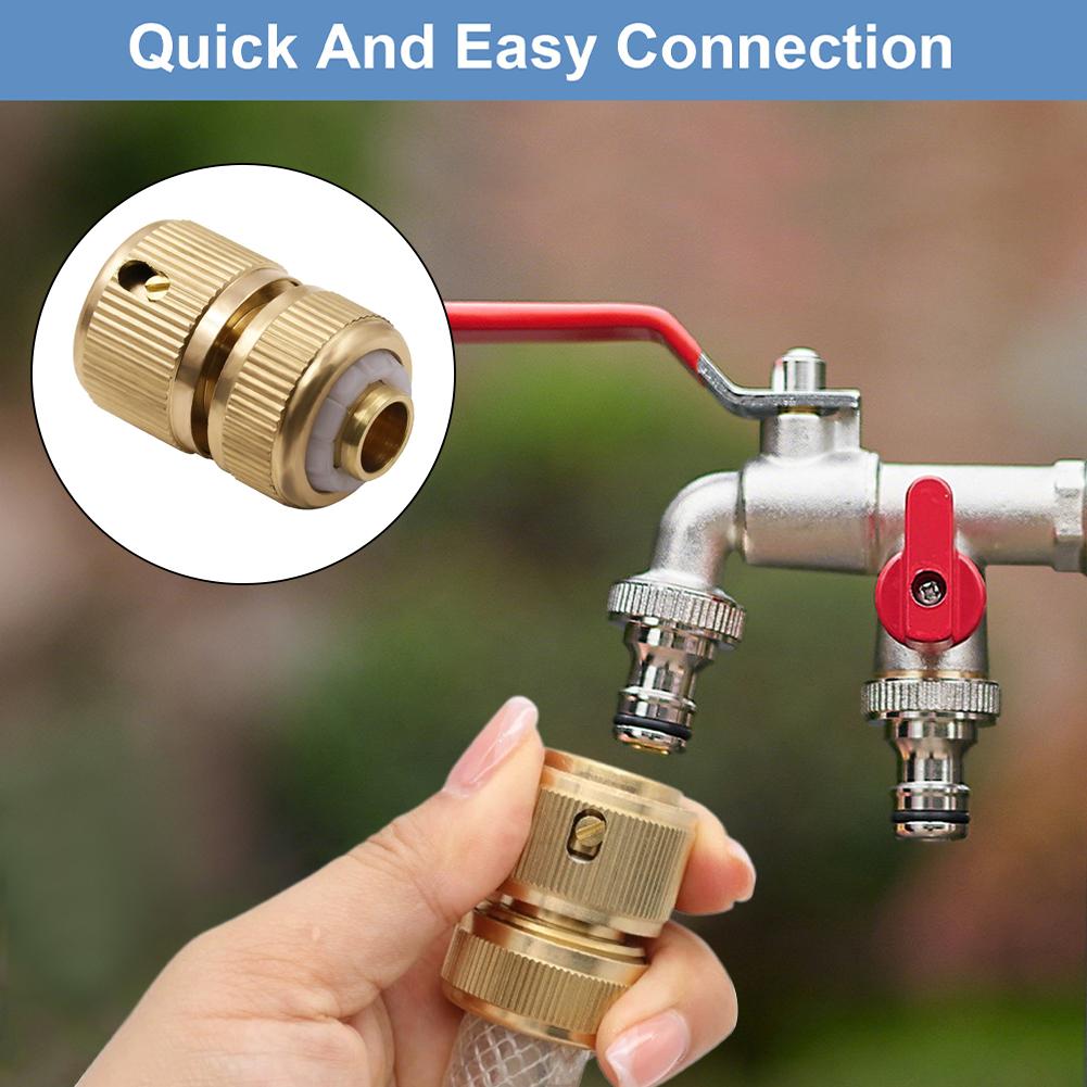 Garden Hose Quick Connector 4-Point Copper Thread Water Pipe Adapter for Drip Irrigation System Fitting Joint