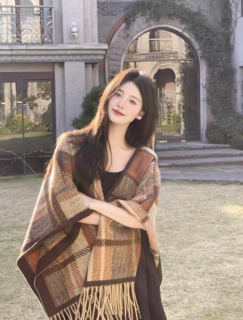 Tassel Cape Jacket Women Shawl Scarf Travel Outside Scarf