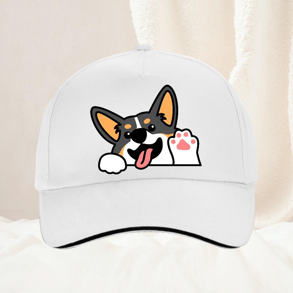 Cute corgi baseball cap for Unisex and Women outdoor travel hiking sunscreen hat leisure adjustable Hip Hop Hat for Adult
