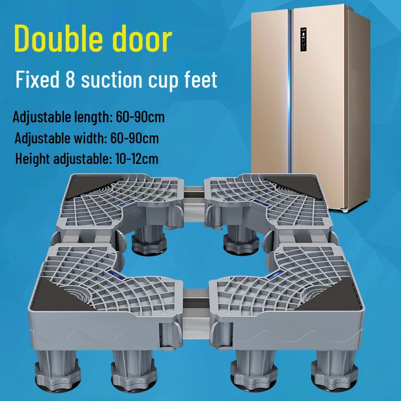 Adjustable Appliance Base Stand: Mobile, Ventilated, Moisture-Proof Refrigerator & Washer Rack