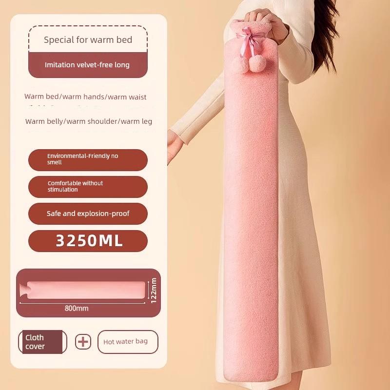 Long Hot Water Bottle for Winter, Specifically for Warming Beds and Blankets, Refillable with Water, Extended Length Hot Compress Warm Water Bag