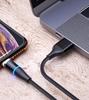 Magnetic 3 in 1 Fast Charging Cable 1 Meter with Detachable Type-C Connector Compatible with Multiple Devices Durable Braided Design