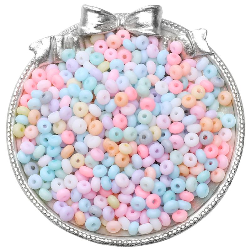 70pcs Glass Seed Beads Charm Frosted Mineral Abacus Czech Spacer Beads For Jewelry Making Accessories