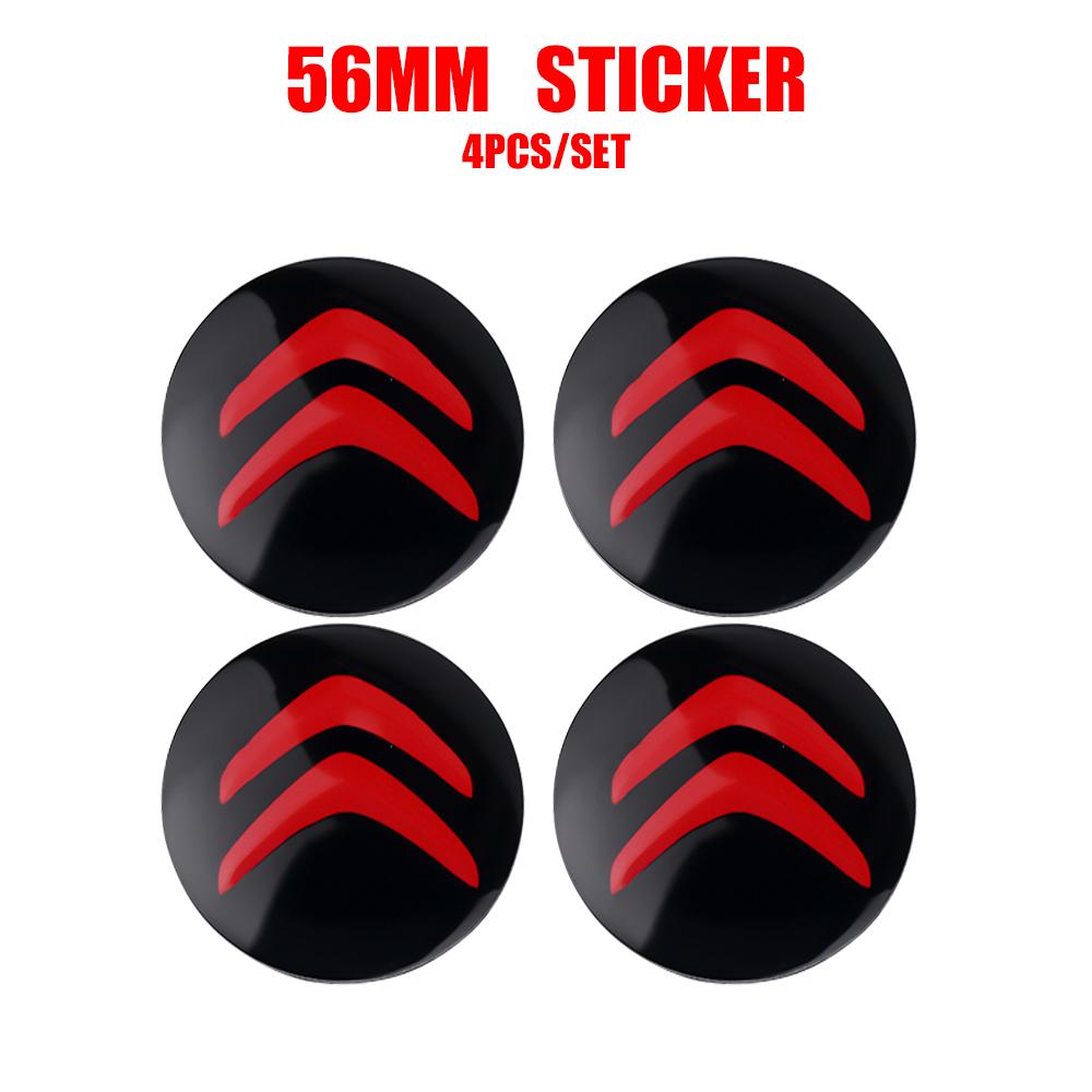 

Car Styling 4PCS 56mm Car Tire Hub Center Cap Decoration Stickers For Citroen Berlingo C1 C2 C3 C4 Picasso C-ELYSEE C4L DS Xsara 56mm Sticker