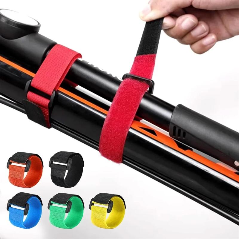 10pcs Fishing Rod Tie Strap - Hook & Loop Suspender Fastener for Outdoor Fishing Tools 7.87IN Random Color