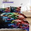 Skull Fire Set Bedding 1 Duvet Cover 2 Pillowcase Without Core Christmas Birthday Gift Duvet Cover And Pillowcase Soft And Comfortable