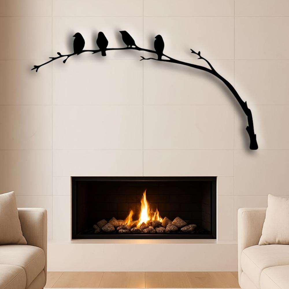 1pc Birds Branches Metal Wall Art Nature Inspired Home Decor Housewarming Birthday Valentine Family Gift