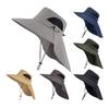 Mountaineering Sun Hat with Adjustable Windproof Rope Breathable Mesh Wide Brim Sun Hat UV Protection Fishing Hat for Outdoor Sports Hiking Camping