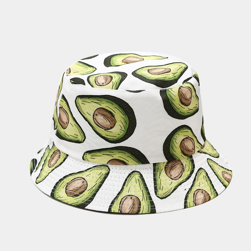 Creative Printed Fruit Pattern Bucket Cap Unisex Outdoor Leisure Fisherman Hat Summer Beach Uv Protection Sun hats Panama Bob