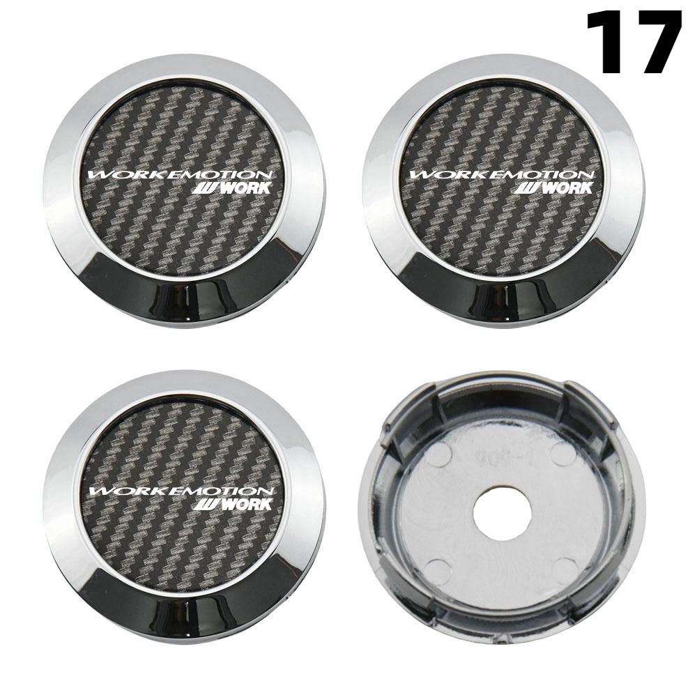 4PCS 64MM OD / 60MM ID Cap For Rims WORK EMOTION EQUIP MEISTER VS Emblem Wheel Center Cap Sport Car Logo Wheel Cover Hub caps