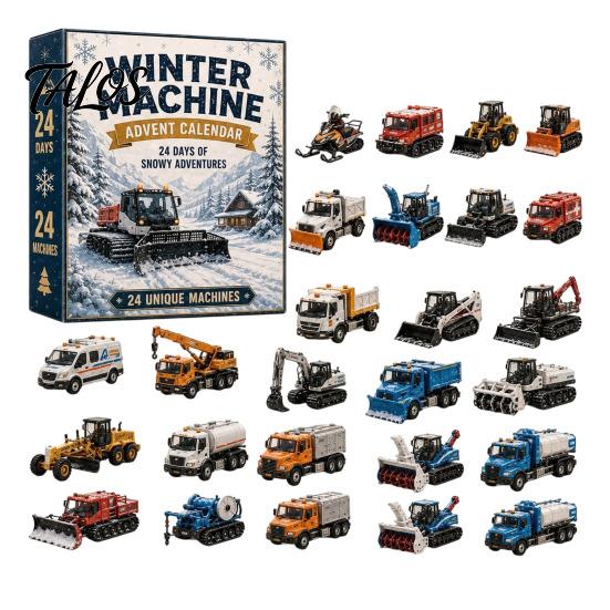 Collectible Acrylic Ornament 2026 Transportation Advent Calendar, 24-Day Set with Vehicle Daily Countdown Toy Figures, Christmas Tree Hanging