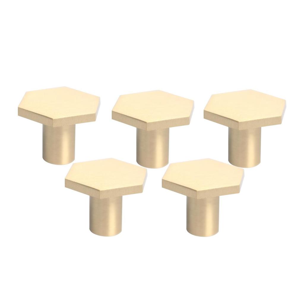 5 Piece Nordic Style Hexagon Brass Cabinet Knobs Cupboard Handle Polished Door Handles Pulls