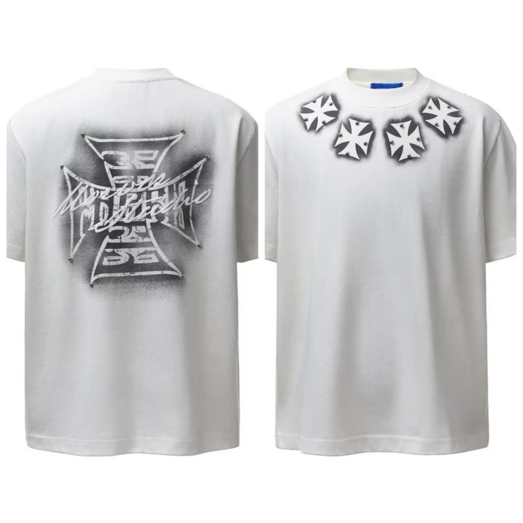 26SS New Style LooseFitting Mens Womens Clothing Street Style West Coast Short Sleeve Fashion Versatile Layering Top Stock