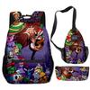Klassisch Neuheit Eigenartig Cool Pizza Turm 3D Druck 3er Set Schultaschen Multifunktionale Reise Rucksack Brusttasche Federmäppchen
