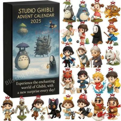 Animasyon Totoroed Advent Takvimi 24 adet Çizgi Film Figür Anime Çocuklar için Parti Hediyeleri Noel Hediyeleri Bebek Duşu Takvim Hediyeleri