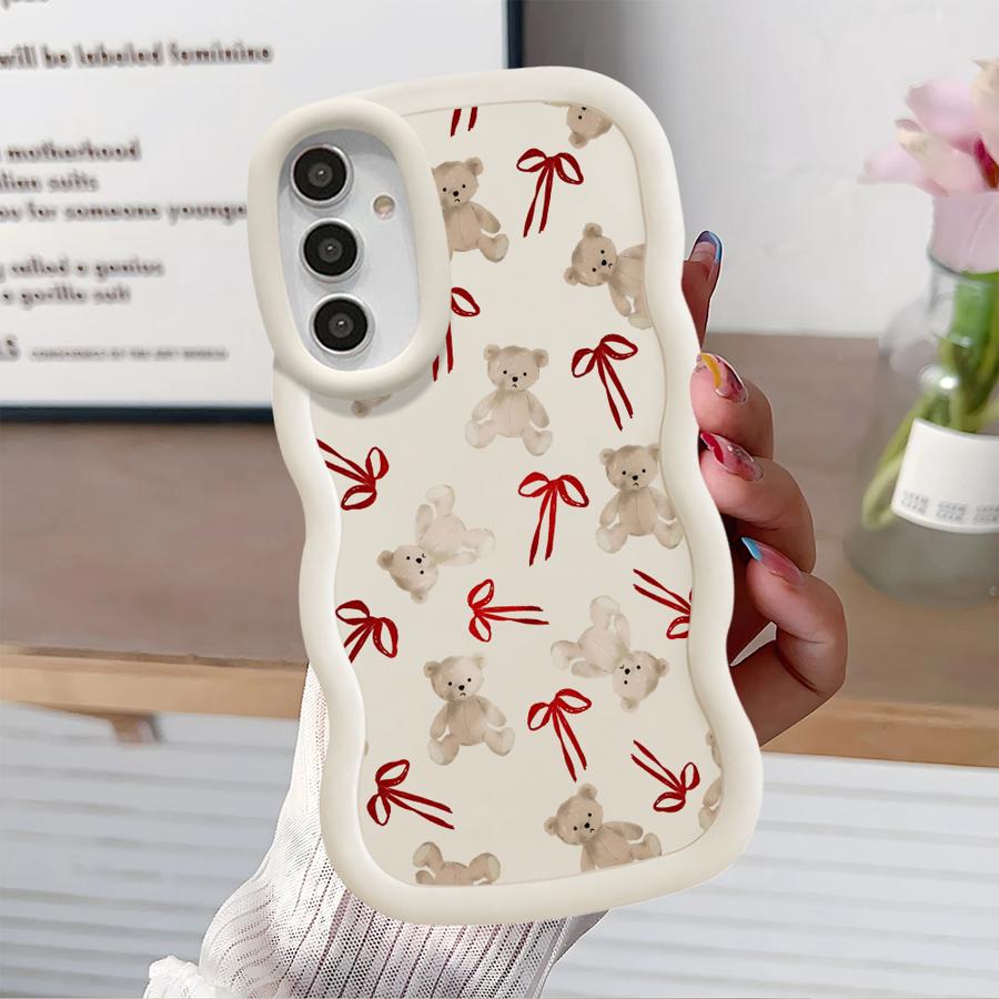 

Cute Bow Bear Case for Samsung Galaxy A11 A14 A13 A21s A16 A15 A12 A52 Soft Phone Cover A22 A04 A06 A53 A23 A05 A03 A33 Galaxy A23
