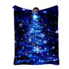 1pc Christmas Tree Snowflake Blue Throw Blanket Fleece Vibrant Neon Design with Butterflies & Hearts All-Season Use Blanket for Be