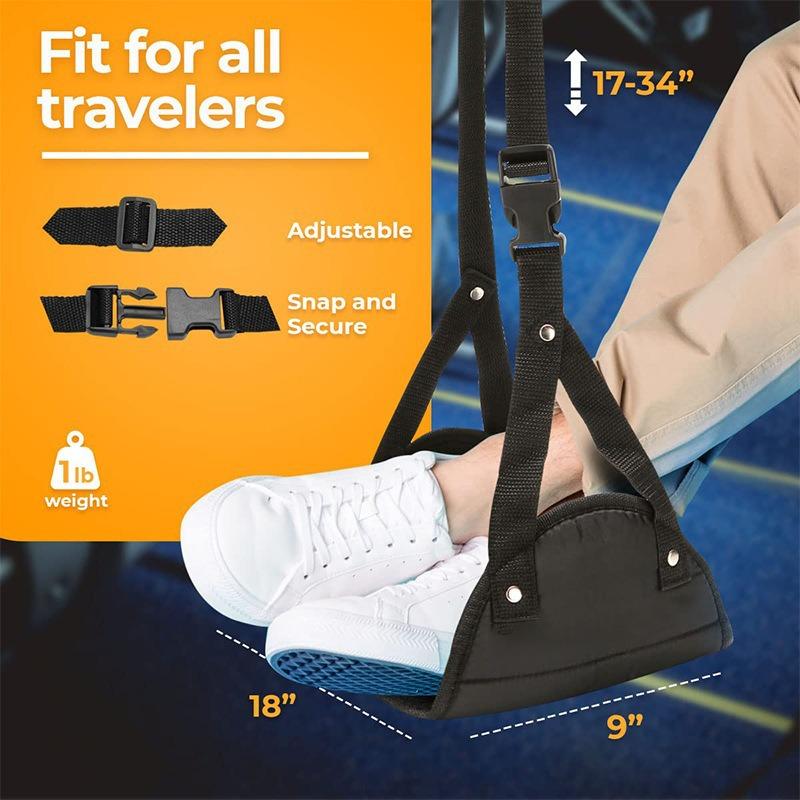 Portable Airplane Footrest,Leg Plane Travel Footrests,Foot Hammock Flight,Feet Rest Hanger for Planes,Train,Office,Car Women Men