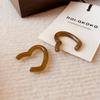 Maillard coffee color oval earrings niche simple versatile stud earrings fashion temperament high sense earrings women