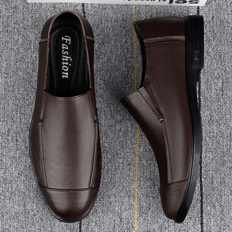 Fashion Fashion Men Leather Casual Shoes Luxury Brand Soft Sole Slip-on Loafers Men's Walking Shoes Business Formal Shoes Leather Shoes