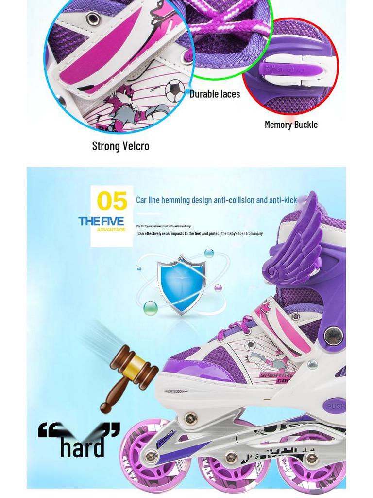 Children's Flashing Ice, Roller, and Inline Skates for Boys and Girls