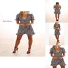 Elegant Summer V-neck Short Sleeve Dress For Women With Chic Floral Print Design