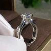 New Classic Elegant Fashion Ring For Women Set With Zircon Shining Engagement Wedding  Jewelry Accessories